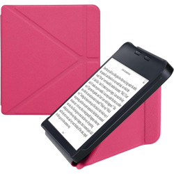 kwmobile Étui Compatible avec Kobo Libra 2 Coque - Étui à Rabat magnétique Tablette eReader Similicuir - Rose Fluo