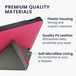 kwmobile Étui Compatible avec Kobo Libra 2 Coque - Étui à Rabat magnétique Tablette eReader Similicuir - Rose Fluo