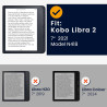 kwmobile Étui Compatible avec Kobo Libra 2 Coque - Étui à Rabat magnétique Tablette eReader Similicuir - Anthracite