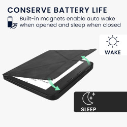 kwmobile Étui Compatible avec Kobo Libra 2 Coque - Étui à Rabat magnétique Tablette eReader Similicuir - Anthracite