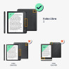 kwmobile Étui Compatible avec Kobo Libra 2 Coque - Étui à Rabat magnétique Tablette eReader Similicuir - argenté