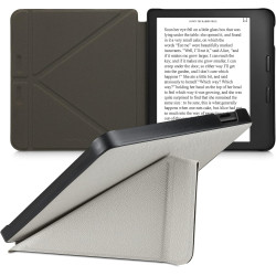 kwmobile Étui Compatible avec Kobo Libra 2 Coque - Étui à Rabat magnétique Tablette eReader Similicuir - argenté