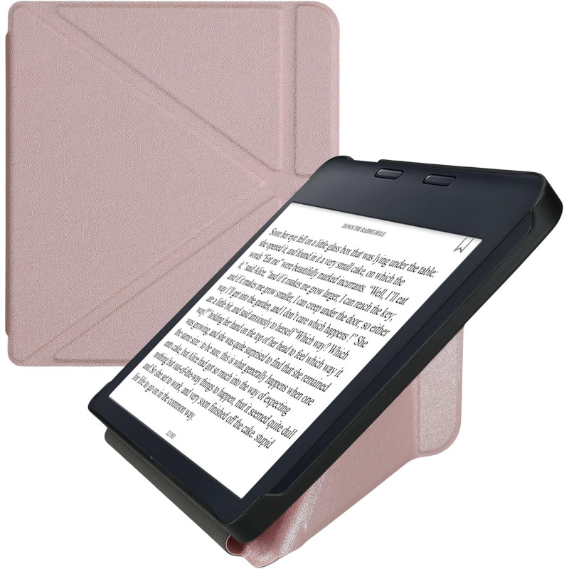 kwmobile Étui Compatible avec Kobo Libra 2 Coque - Étui à Rabat magnétique Tablette eReader Similicuir - Or Rose