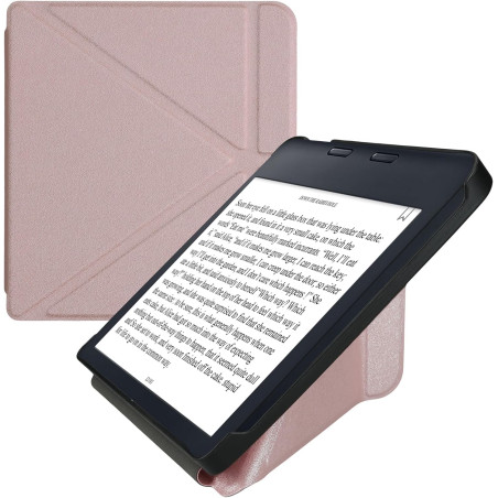 kwmobile Étui Compatible avec Kobo Libra 2 Coque - Étui à Rabat magnétique Tablette eReader Similicuir - Or Rose