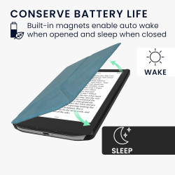 kwmobile Étui Compatible avec Pocketbook Verse/Pro/Color/Vivlio Light/Light HD Coque - Étui à Rabat magnétique Tablette eReader 