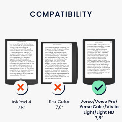 kwmobile Étui Compatible avec Pocketbook Verse/Pro/Color/Vivlio Light/Light HD Coque - Étui à Rabat magnétique Tablette eReader 