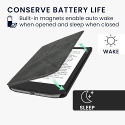 kwmobile Étui Compatible avec Pocketbook Verse/Pro/Color/Vivlio Light/Light HD Coque - Étui à Rabat magnétique Tablette eReader 