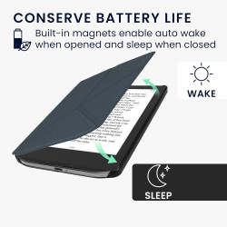 kwmobile Étui Compatible avec Pocketbook Verse/Pro/Color/Vivlio Light/Light HD Coque - Étui à Rabat magnétique Tablette eReader 