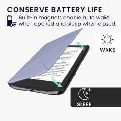 kwmobile Étui Compatible avec Pocketbook Verse/Pro/Color/Vivlio Light/Light HD Coque - Étui à Rabat magnétique Tablette eReader 