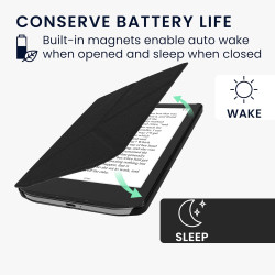 kwmobile Étui Compatible avec Pocketbook Verse/Pro/Color/Vivlio Light/Light HD Coque - Étui à Rabat magnétique Tablette eReader 