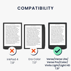 Kwmobile étui compatible avec pocketbook verse/pro/color/vivlio light/light hd coque - étui à rabat magnétique tablette ereader 