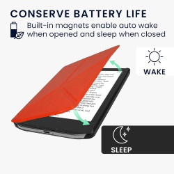 Kwmobile étui compatible avec pocketbook verse/pro/color/vivlio light/light hd coque - étui à rabat magnétique tablette ereader 