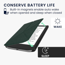 kwmobile Étui Compatible avec Pocketbook Verse/Pro/Color/Vivlio Light/Light HD Coque - Étui à Rabat magnétique Tablette eReader 