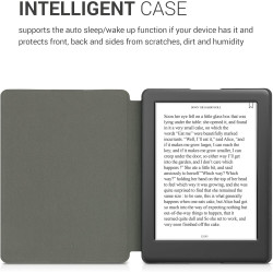 kwmobile Étui Compatible avec Kobo Glo HD/Touch 2.0 Coque - Étui à Rabat magnétique Tablette eReader Similicuir - Bleu-Gris-Noir
