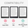 kwmobile Étui Compatible avec Kobo Glo HD/Touch 2.0 Coque - Étui à Rabat magnétique Tablette eReader Similicuir - Bleu-Gris-Noir