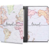 kwmobile Étui Compatible avec Kobo Glo HD/Touch 2.0 Coque - Étui à Rabat magnétique Tablette eReader Similicuir - Noir-Multicolo