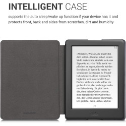 kwmobile Étui Compatible avec Kobo Glo HD/Touch 2.0 Coque - Étui à Rabat magnétique Tablette eReader Similicuir - Noir-Multicolo