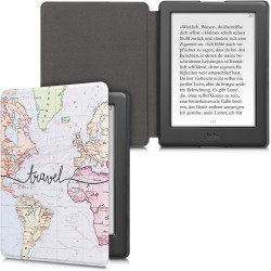 kwmobile Étui Compatible avec Kobo Glo HD/Touch 2.0 Coque - Étui à Rabat magnétique Tablette eReader Similicuir - Noir-Multicolo