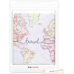 kwmobile Étui Compatible avec Kobo Glo HD/Touch 2.0 Coque - Étui à Rabat magnétique Tablette eReader Similicuir - Noir-Multicolo