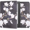 kwmobile Étui Compatible avec Kobo Glo HD/Touch 2.0 Coque - Étui à Rabat magnétique Tablette eReader Similicuir - Taupe-Blanc-Gr
