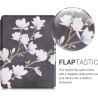 kwmobile Étui Compatible avec Kobo Glo HD/Touch 2.0 Coque - Étui à Rabat magnétique Tablette eReader Similicuir - Taupe-Blanc-Gr