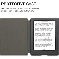 kwmobile Étui Compatible avec Kobo Glo HD/Touch 2.0 Coque - Étui à Rabat magnétique Tablette eReader Similicuir - Taupe-Blanc-Gr