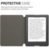 kwmobile Étui Compatible avec Kobo Glo HD/Touch 2.0 Coque - Étui à Rabat magnétique Tablette eReader Similicuir - Taupe-Blanc-Gr