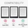 kwmobile Étui Compatible avec Kobo Glo HD/Touch 2.0 Coque - Étui à Rabat magnétique Tablette eReader Similicuir - Taupe-Blanc-Gr