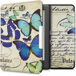 Kwmobile étui compatible avec kobo glo hd/touch 2.0 coque - étui à rabat magnétique tablette ereader similicuir - bleu-menthe gl