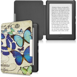 Kwmobile étui compatible avec kobo glo hd/touch 2.0 coque - étui à rabat magnétique tablette ereader similicuir - bleu-menthe gl