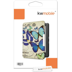 Kwmobile étui compatible avec kobo glo hd/touch 2.0 coque - étui à rabat magnétique tablette ereader similicuir - bleu-menthe gl