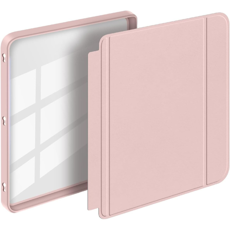 Giopuey coque compatible avec kobo libra colour/kobo libra 2, étui en cuir, étui à rabat [coque arrière transparente pc tpu] tex
