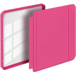 Giopuey coque compatible avec kobo libra colour/kobo libra 2, étui en cuir, étui à rabat [coque arrière transparente pc tpu] tex