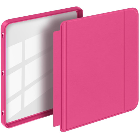 Giopuey coque compatible avec kobo libra colour/kobo libra 2, étui en cuir, étui à rabat [coque arrière transparente pc tpu] tex