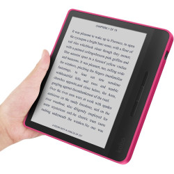 Giopuey coque compatible avec kobo libra colour/kobo libra 2, étui en cuir, étui à rabat [coque arrière transparente pc tpu] tex