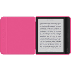 Giopuey coque compatible avec kobo libra colour/kobo libra 2, étui en cuir, étui à rabat [coque arrière transparente pc tpu] tex