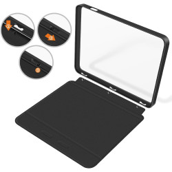 Giopuey coque compatible avec kobo libra colour/kobo libra 2, étui en cuir, étui à rabat [coque arrière transparente pc tpu] tex