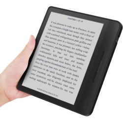 Giopuey coque compatible avec kobo libra colour/kobo libra 2, étui en cuir, étui à rabat [coque arrière transparente pc tpu] tex