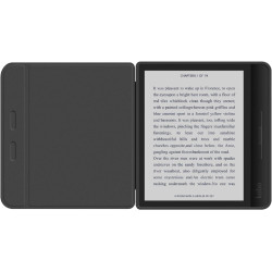 Giopuey coque compatible avec kobo libra colour/kobo libra 2, étui en cuir, étui à rabat [coque arrière transparente pc tpu] tex