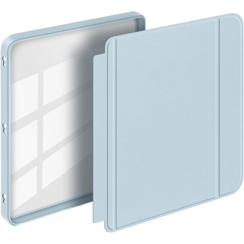Giopuey coque compatible avec kobo libra colour/kobo libra 2, étui en cuir, étui à rabat [coque arrière transparente pc tpu] tex
