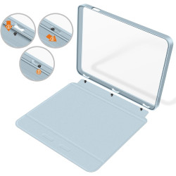 Giopuey coque compatible avec kobo libra colour/kobo libra 2, étui en cuir, étui à rabat [coque arrière transparente pc tpu] tex