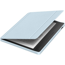 Giopuey coque compatible avec kobo libra colour/kobo libra 2, étui en cuir, étui à rabat [coque arrière transparente pc tpu] tex
