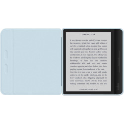 Giopuey coque compatible avec kobo libra colour/kobo libra 2, étui en cuir, étui à rabat [coque arrière transparente pc tpu] tex