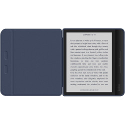 Giopuey coque compatible avec kobo libra colour/kobo libra 2, étui en cuir, étui à rabat [coque arrière transparente pc tpu] tex