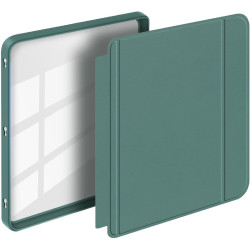 Giopuey coque compatible avec kobo libra colour/kobo libra 2, étui en cuir, étui à rabat [coque arrière transparente pc tpu] tex