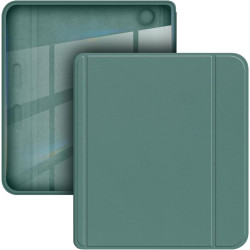 Giopuey coque compatible avec kobo libra colour/kobo libra 2, étui en cuir, étui à rabat [coque arrière transparente pc tpu] tex