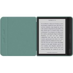 Giopuey coque compatible avec kobo libra colour/kobo libra 2, étui en cuir, étui à rabat [coque arrière transparente pc tpu] tex