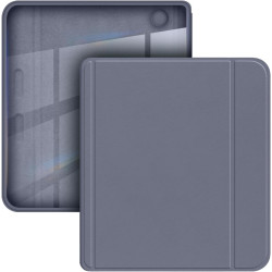 Giopuey coque compatible avec kobo libra colour/kobo libra 2, étui en cuir, étui à rabat [coque arrière transparente pc tpu] tex