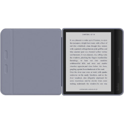 Giopuey coque compatible avec kobo libra colour/kobo libra 2, étui en cuir, étui à rabat [coque arrière transparente pc tpu] tex
