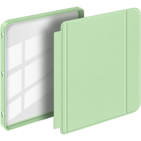 Giopuey coque compatible avec kobo libra colour/kobo libra 2, étui en cuir, étui à rabat [coque arrière transparente pc tpu] tex